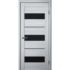 Дверь межкомнатная Сибирь Профиль Ла Стелла 200 Ясень пепельный, стекло черное